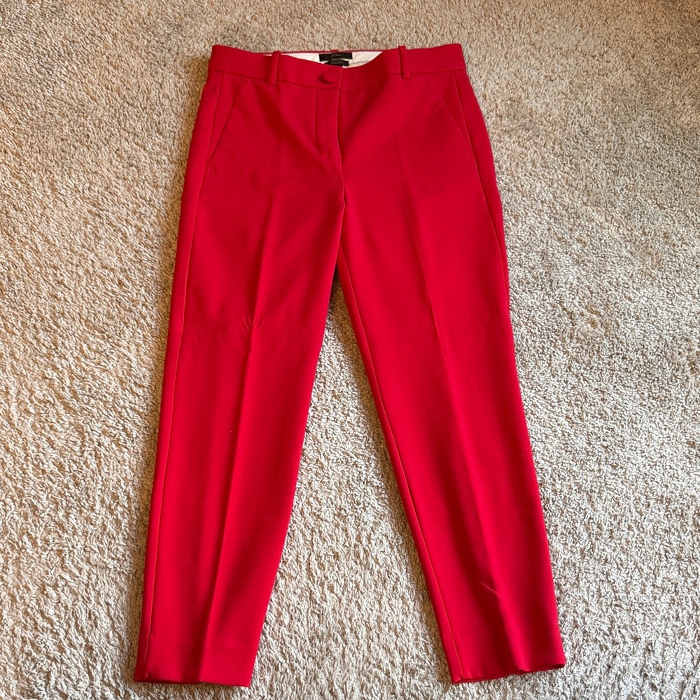 J. Crew Bold Red Cropped Pants